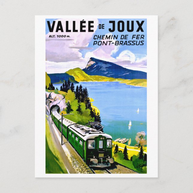 Joux valey, bridge is coming from the tunnel postcard (Front)