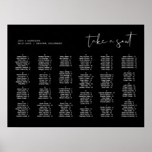 JOVI Black Alphabetical Wedding Seating Chart