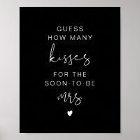 JOVI Black Edgy Guess How Many Kisses Bridal Sign