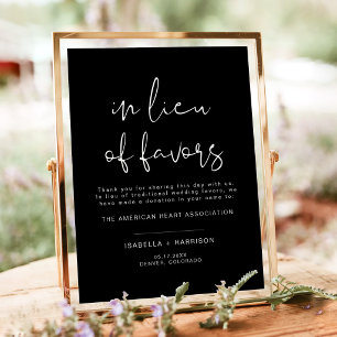 JOVI Black Edgy In Lieu of Favours Wedding Poster