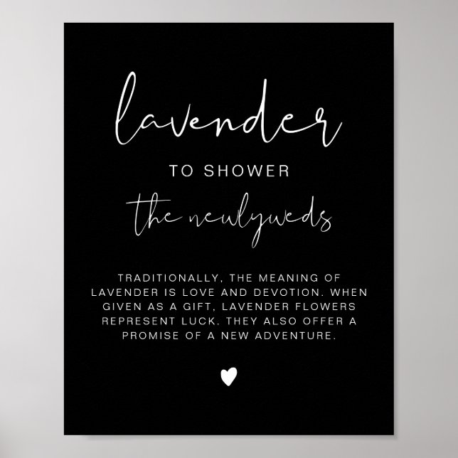 JOVI Black Lavender Toss Wedding Sign (Front)