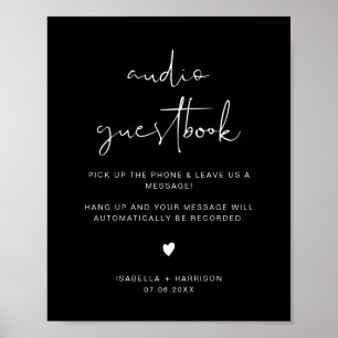 JOVI Edgy Black Audio Guestbook Wedding Sign