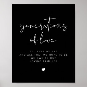 JOVI Edgy Black Generations of Love Wedding Sign