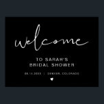 JOVI Edgy Black Minimalist Bridal Shower Welcome Poster<br><div class="desc">This bridal shower welcome sign features an edgy handwritten font and modern minimalist design. Edit all the colors and *most* wording to meet your needs. This welcome sign makes the perfect addition to your modern, contemporary, industrial, or bohemian celebration. This sign features a an edgy black and white color combination...</div>