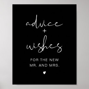 JOVI Edgy Black Modern Advice & Wishes Sign