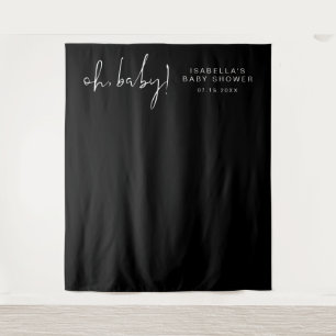 JOVI Edgy Black Modern Baby Shower Photo Tapestry