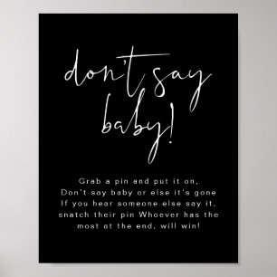 JOVI Edgy Black Modern Don't Say Baby Sign