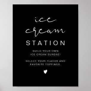 JOVI Edgy Black Modern Ice Cream Station  Poster
