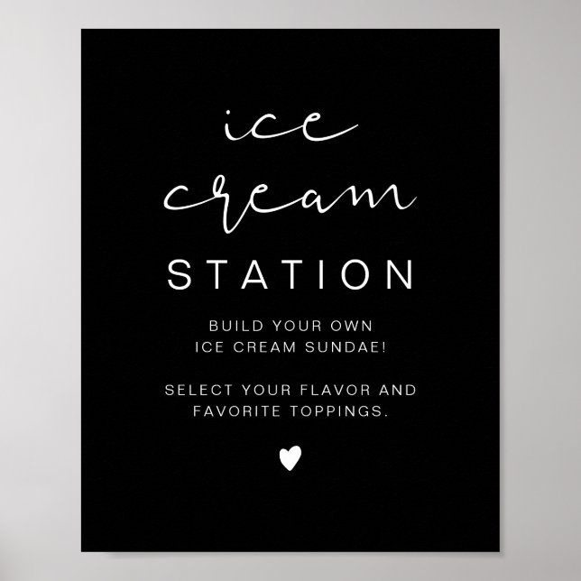 JOVI Edgy Black Modern Ice Cream Station  Poster (Front)