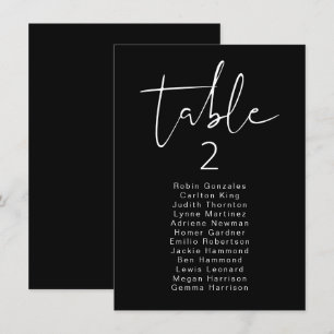 JOVI Edgy Black Modern Table Seating Card