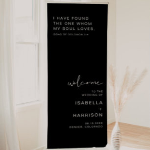 JOVI Edgy Black Modern Wedding Welcome Retractable Banner