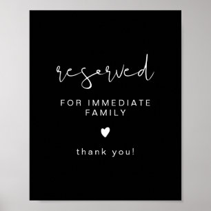 JOVI Edgy Black Wedding Reserved Seating Sign