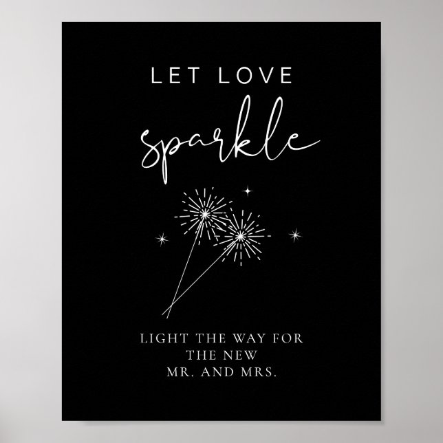 JOVI Edgy Black Wedding Sparkler Send Off Poster (Front)