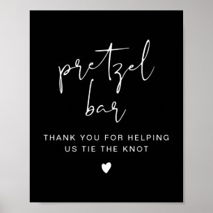 JOVI Edgy Minimalist Black Pretzel Bar Sign