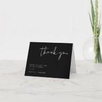 JOVI Edgy Modern Minimalist Black Thank You Card