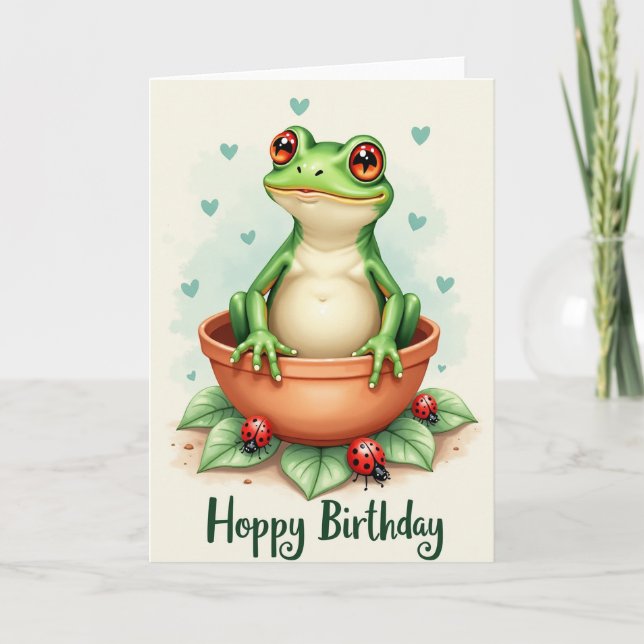 Jovial Frog Birthday Card (Front)