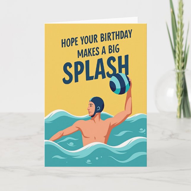 Jovial Water Fun Birthday Card (Front)