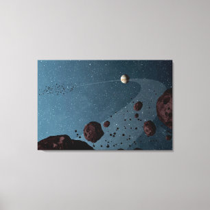 Jovian Trojans Asteroids. Canvas Print