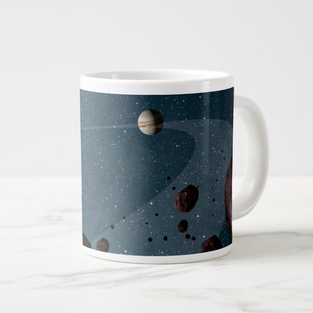 Jovian Trojans Asteroids. Large Coffee Mug (Front Right)