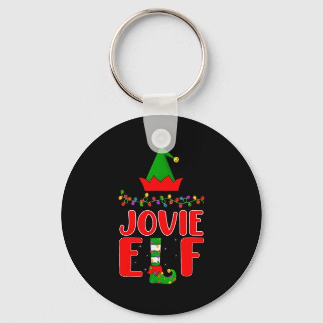 Jovie Elf Matching Family Lighting Christmas  Key Ring (Front)