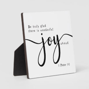 Joy 1 Peter 1:6 Bible Scripture Farmhouse Sign Plaque