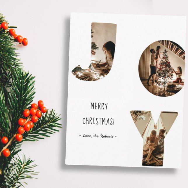 joy 3 custom photo frame merry Christmas Postcard (Creator Uploaded)