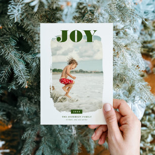Joy   Abstract Frame Photo Overlay Holiday Card