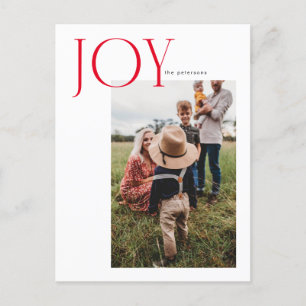 Joy Aligned One Photo Holiday Post Card