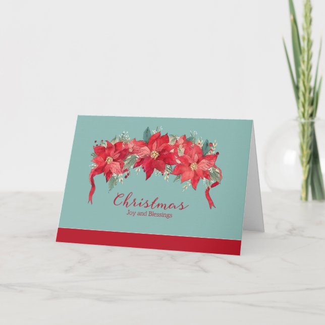 Joy and Blessings at Christmas, Religious Holiday Card (Front)