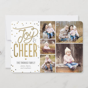 Joy and Cheer Collage Holiday Photo Card