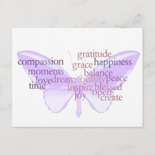 Joy and Gratitude Butterfly Postcard
