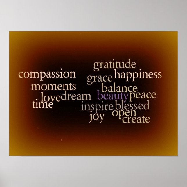 Joy and Gratitude Gold Poster (Front)