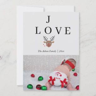 Joy and Love Crossword Holiday Photo Card