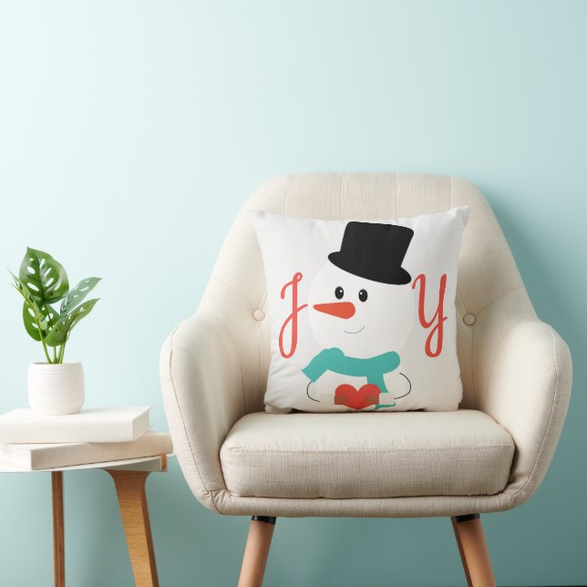 JOY and Love Snowman | Cute Winter Cushion (Chair)