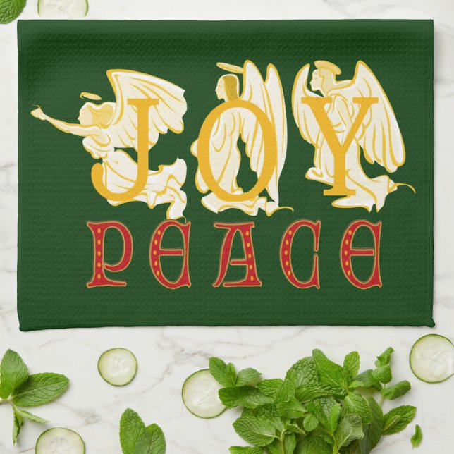 Joy And Peace Angels Kitchen Towel (Folded)