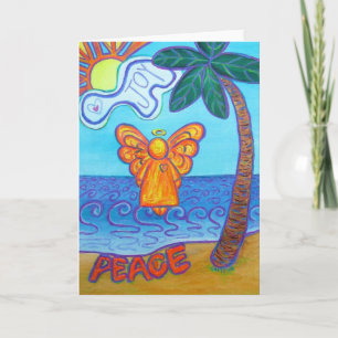 Joy and Peace Beach Angel Greeting Cards