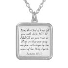 Joy and Peace bible verse Romans 15:13 necklace