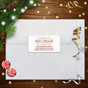 Joy and Peace Christmas Address Labels