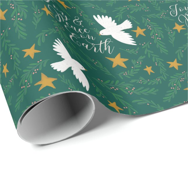 Joy and Peace on Earth Dove Gift Wrap (Roll Corner)