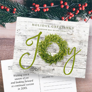 Joy and Pine   Holiday Greetings Postcard