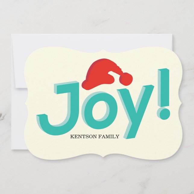joy and santa hat holiday card (Front)