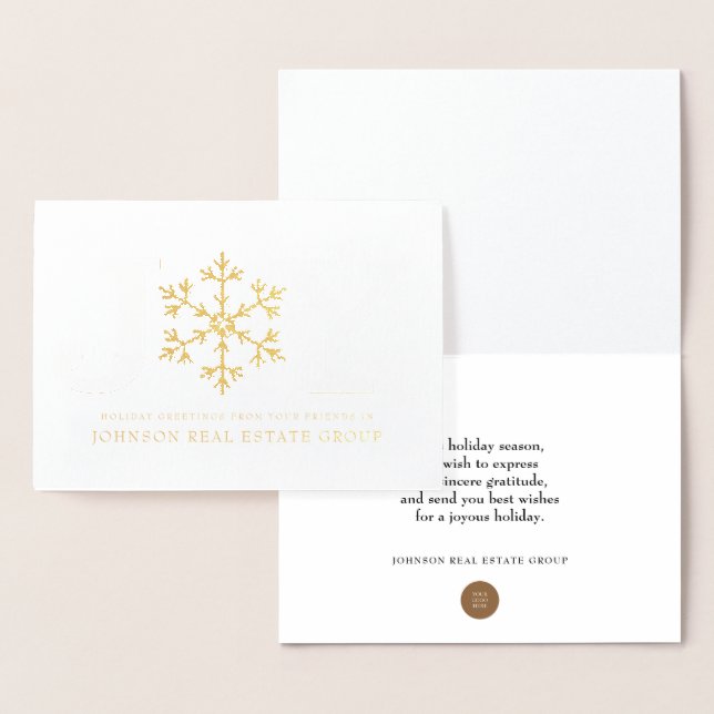 Joy and Snowflake | Holiday Greetings Foil Card (Display)