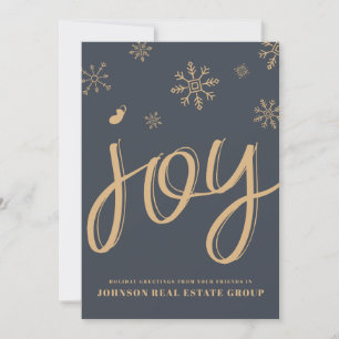 Joy and Snowflakes Holiday Greetings Card