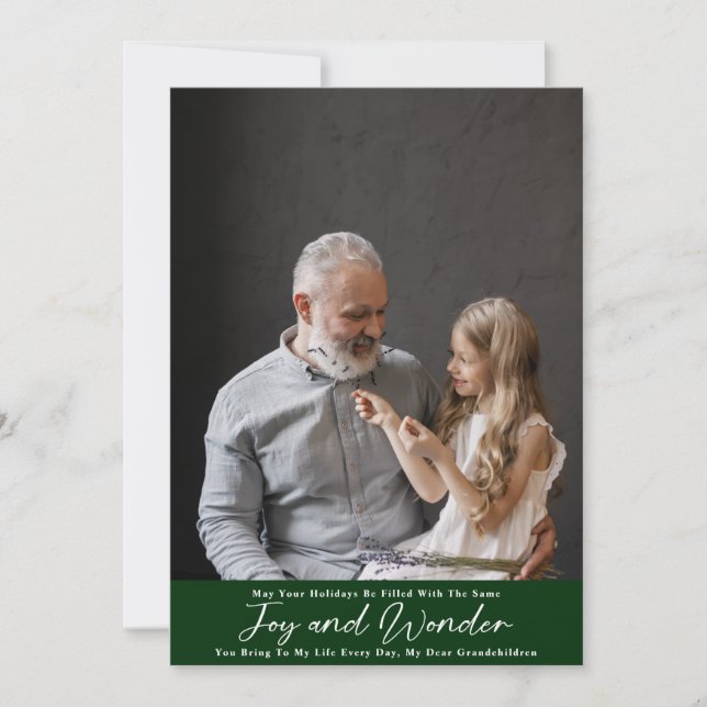 Joy and Wonder with Grandkids Holiday Card (Front)