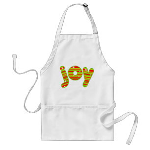 JOY at Christmas, Red & Green Stripes Standard Apron