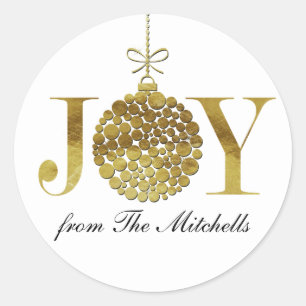 Joy at Christmas Time Classic Round Sticker