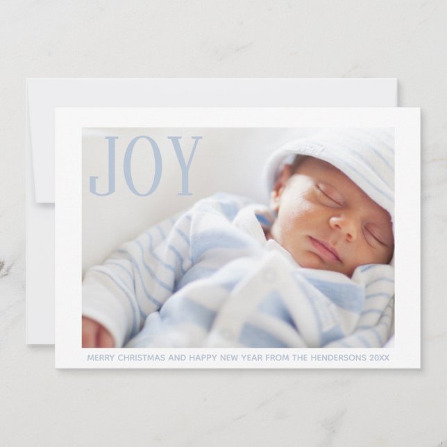 Joy Baby Photo Announcement First Christmas (Front)