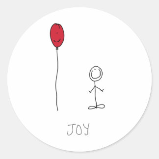 Joy balloon classic round sticker