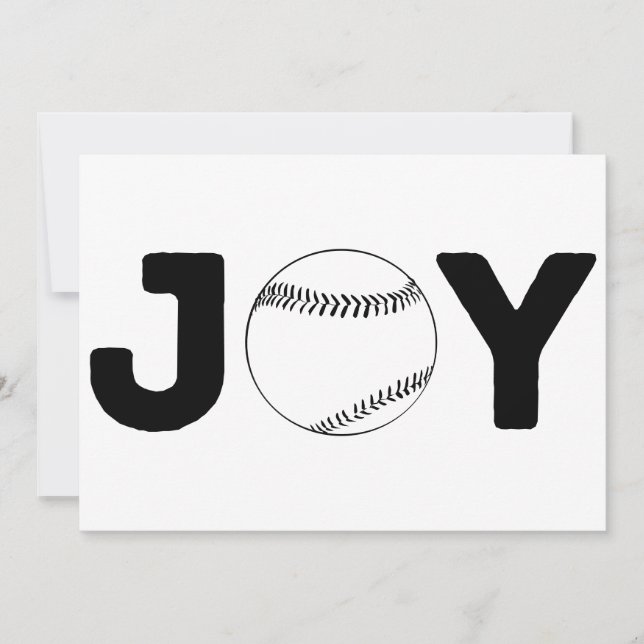 Joy Baseball Flat Holiday Card (Front)