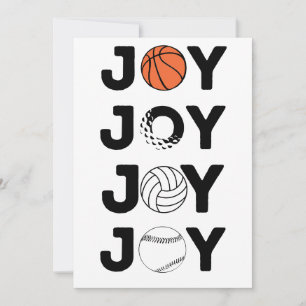 JOY Basketball, Golf Ball, Volleyball, & Baseball Holiday Card